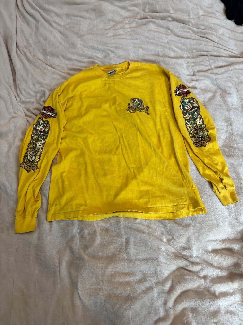 2008 Harley Davidson Yellow Long-Sleeve